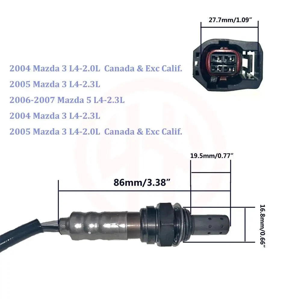 Sensor de oxígeno Lambda O2 Para Mazda 3 BK 1.4L 1.6L 2.0L 2.3L 2004-2009  Z601-18-861 / Z601-18-861A / Z601-18-861B