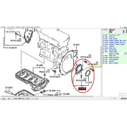 Sello de aceite Reten Trasero de Cigüeñal con cubierta para Mazda 323 Protege 1.8 2.0 FP FS Haima 3 Haima 7 483Q 484Q 479Q