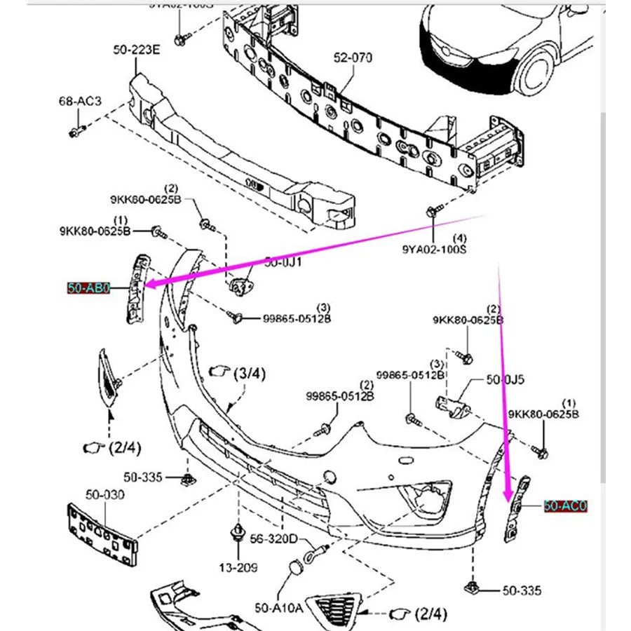 Soporte Mensula de parachoques delantero para carrocería de coche para Mazda CX5 2012-2016 KE KD45-50-163