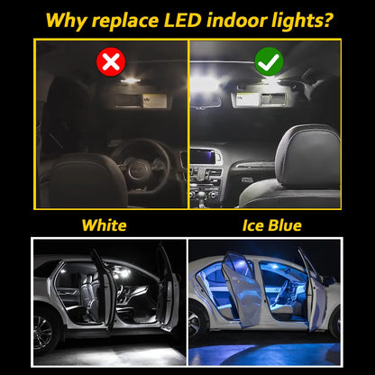 Kit de luces LED Canbus de interior de 8 piezas para Mazda 2 2015-2022. Incluye luces para el mapa, la cúpula, el maletero y la matrícula del coche.