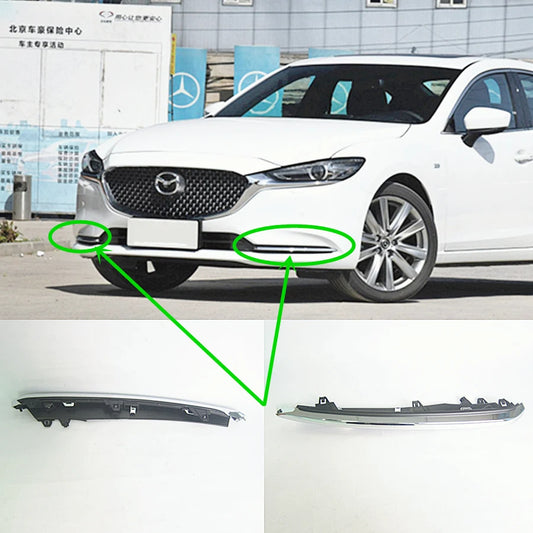 Soporte de rejilla de parachoques con bisel moldura adorno plateado cromado para Mazda 6 2019-2021