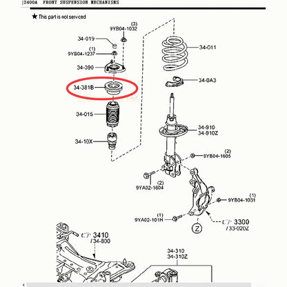 Rodamiento Cojinete de puntal amortiguador Delantero para Mazda 3 2013 a 2019 Mazda 6 2013 a 2019 CX5 2012-2016 CX3 KD35-34-38XA