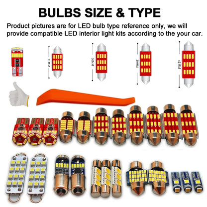 Kit  de luces LED Canbus interiores blancas de 12 piezas para Mazda 6 2003-2008, incluye luces de mapa, lectura, cúpula, maletero y matrícula.