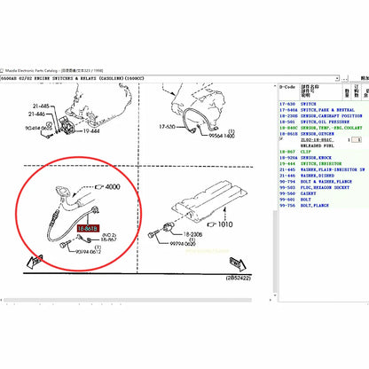 Sensor de oxígeno del motor para Mazda 323 Family protege 5 BJ 1998-2006 1,6 ZL02-18-861C