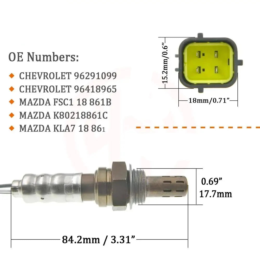 Sensor de oxígeno Lambda O2  relación aire-combustible para Chevrolet Aveo Daewoo Kalos Lacetti Nubira Mazda 626 MX-6 96418965 96291099 96325533,