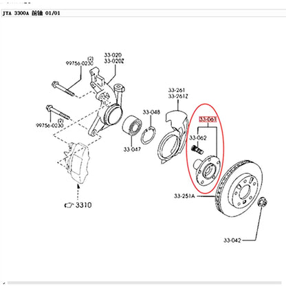 Rodamiento de cubo de rueda para Mazda 323, protegido familiar BJ 2.0L Haima 3 2007-2016 Haima Freema H2 C100-33-060