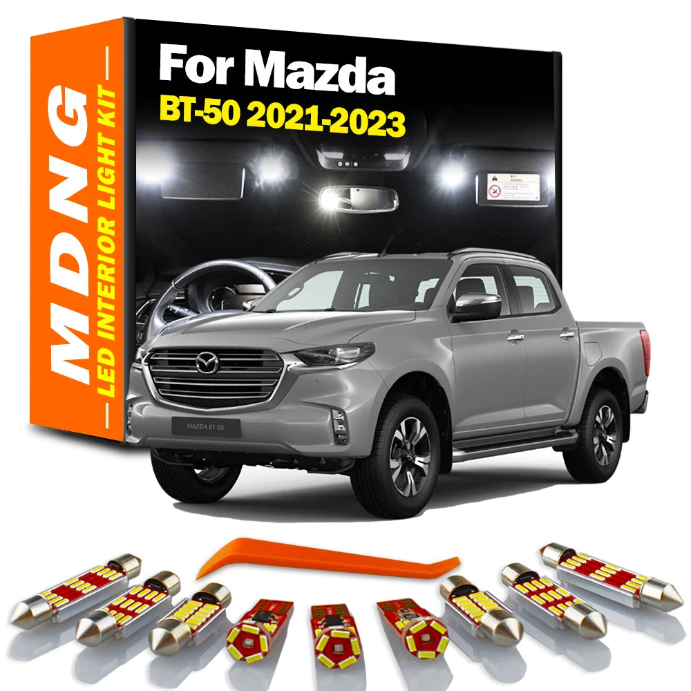 Kit de luces LED Canbus de 8 piezas para el interior del mapa, la cúpula y la placa de matrícula para Mazda BT-50 BT50 2021 2022 2023