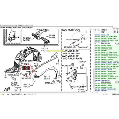 Soporte Base de unión de guardafango Delantero para mazda 3 2004-2010 BK 54-386A / BP4K-54-290