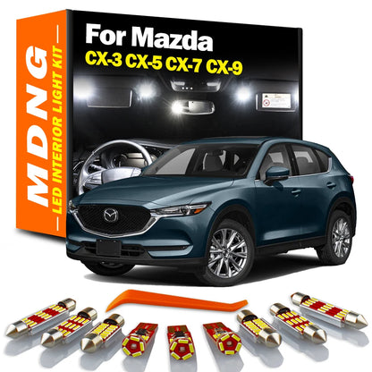 Kit de luces LED Canbus para el interior, la cúpula, el mapa y la matrícula del Mazda CX-3 CX-5 CX-7 CX-9 CX3 CX5 CX7 CX9