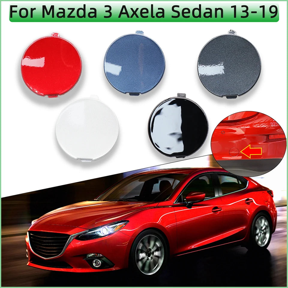 Tapa de gancho de remolque para parachoques trasero para Mazda 3 Axela Sedan 2013, 2014, 2015, 2016, 2017, 2018, 2019 pintada