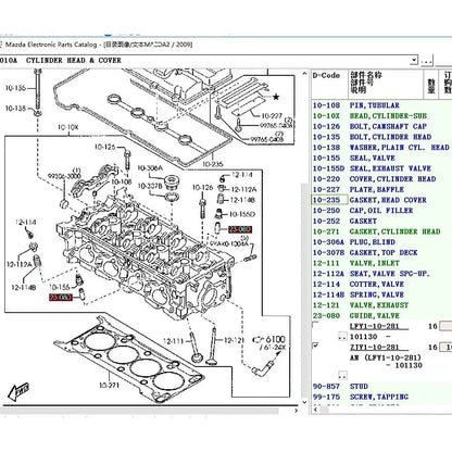 Guía de válvula del cilindro del motor para Mazda 2 2007-2011 DE Mazda 3 2004-2012 BK BL 1.6 ZJY1-10-281