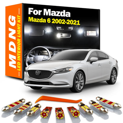 Kit de luces LED Canbus interiores para vehículos, luces de mapa y cúpula para Mazda 6 Mazda6 2002-2015 2016 2017 2018 2019 2020 2021