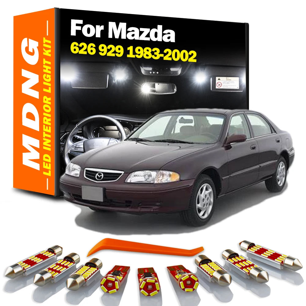 Kit de luces LED Canbus para el interior del mapa, maletero y cúpula para Mazda 626 929 1983-1993 1994-2002.