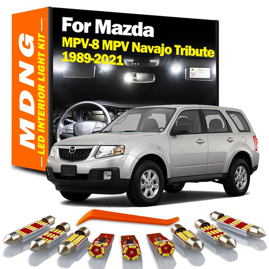 Kit de Luces LED Canbus para interiores de coche, domo, maletero y lectura de mapas para Mazda MPV-8 MPV Navajo Tribute 1989-2001 2002 2003-2021