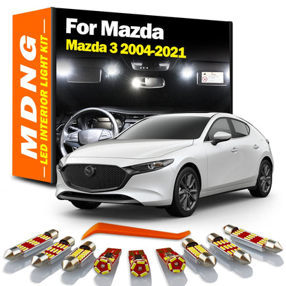 Kit de luces LED Canbus interiores para vehículos, luces de cúpula y mapa LED para Mazda 3 Mazda3 2004-2015 2016 2017 2018 2019 2020 2021