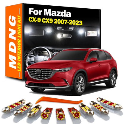 Kit de luces LED Canbus para el interior del mapa, la cúpula y el maletero, Lámpara de matrícula para Mazda CX-9 2007-2018 2019-2023