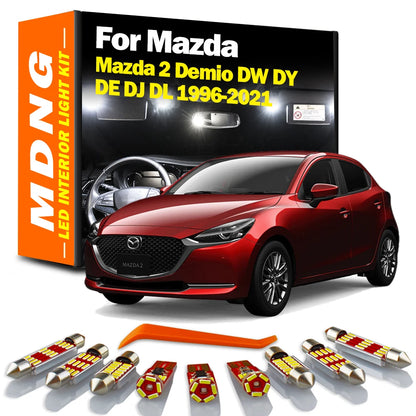 Kit de luces LED Canbus de interior para Mazda 2 Demio DW DY DE DJ DL 1996-2015 2016 2017 2018 2019 2020 2021