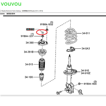 Tapa de amortiguador de suspensión delantera para Mazda 3 2008-2022 CX-30 2019-2022 DM CX5 2012-2016 KE Mazda 2 CX-3  34-019