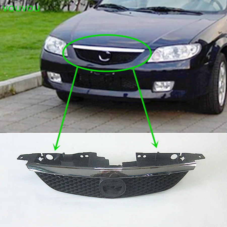 Rejilla central del parachoques delantero del cuerpo para Mazda 323 protegido BJ 1998-2005 B30D-50-710