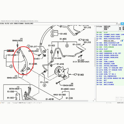 Manguera Flexible Alta Presion Aire Acondicionado Calidad Original para Mazda2 2007-2011 DE D651-61-461