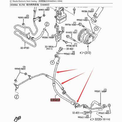 Cañeria Tuberia de Alta Presion para Bomba de Direccion para Mazda3 1.6 2004-2008 BK BP4M-32-47YA