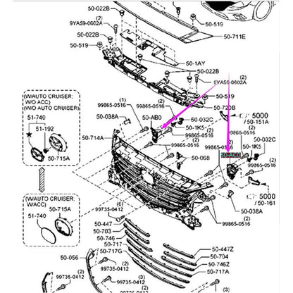 Soporte de parachoques delantero de rejilla de radiador para Mazda 3 2016-2018 BN B63B-50-153 163 50-AB0