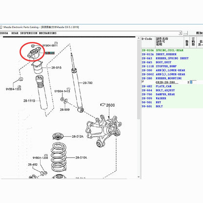 Original Left Right Rear Shock Absorber Stop Base for Mazda CX5 2017-2020 CX9 2018-2020 TK52-28-380