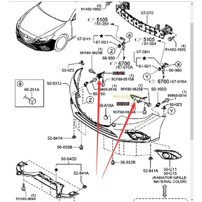 Front Bumper Support Bracket for Mazda3 2013-2018 BM BN 50-0T1/50-0U1