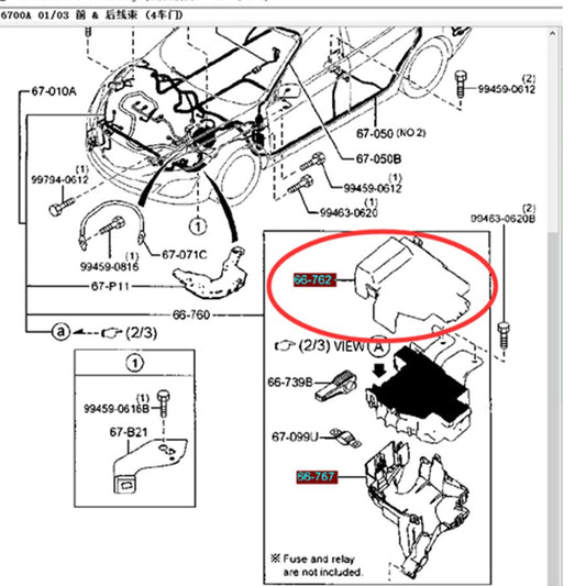 Tapa Cubierta Caja Fusibles Superior Inferior para Mazda6 2007-2012 GH GS1D-66-762 / GS1D-66-767