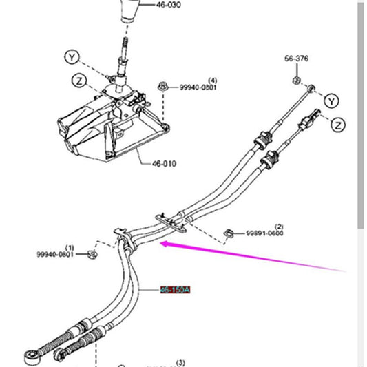Piola Cables Cambios Velocidad Caja Original para Mazda3 2014-2016 BM MT BPF8-46-500