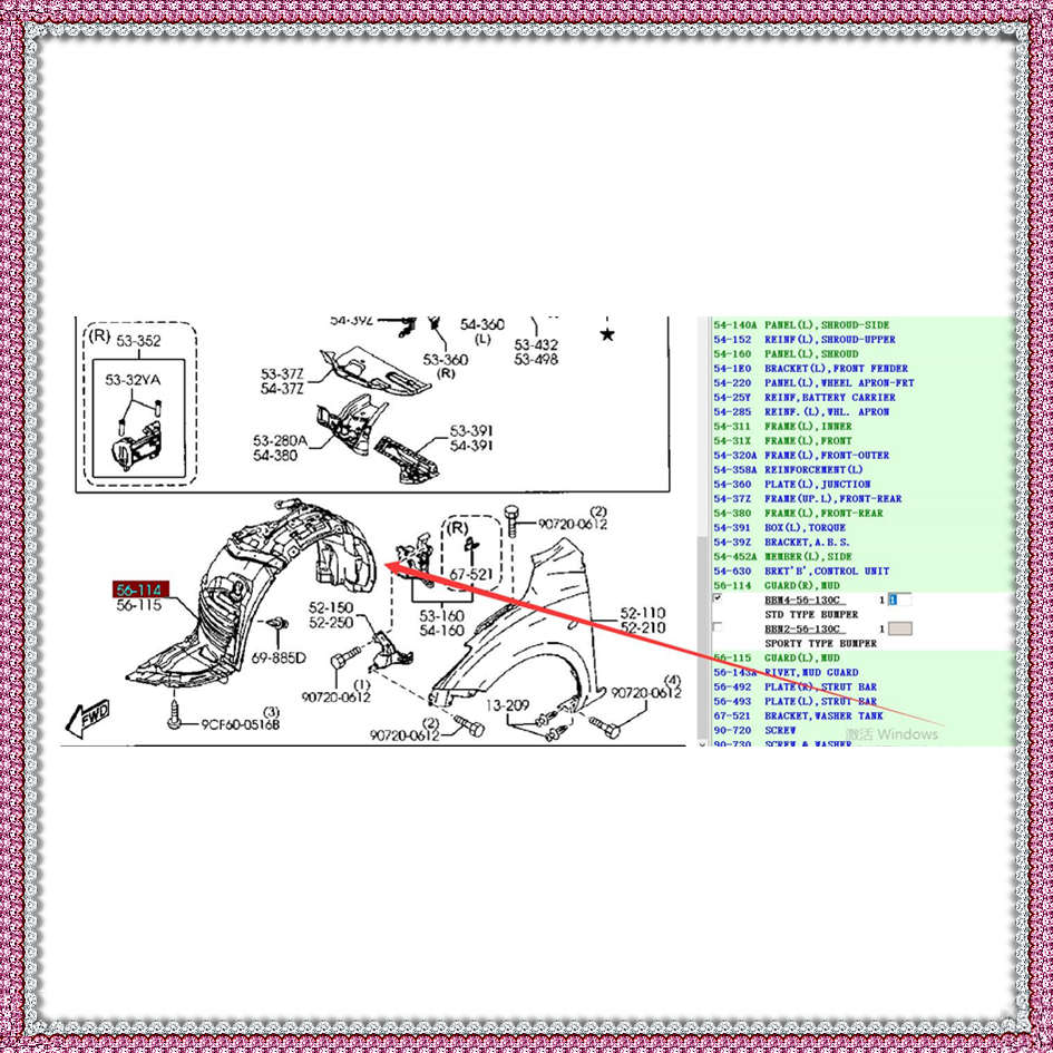 Guardafango Guardabarro Delantero Izquierdo derecho para Mazda 3 2008-2012 BL BBM4-56-130 / BBM4-56-140