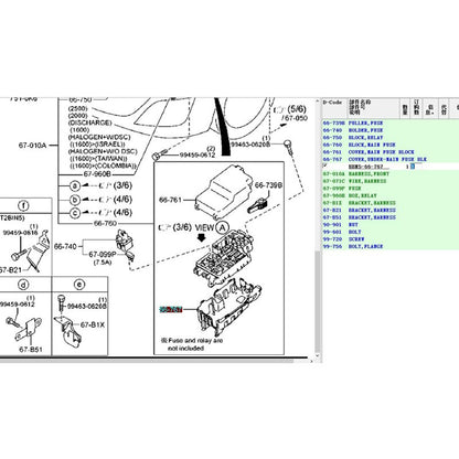 Tapa Inferior Caja Control Fusibles Principal Motor para Mazda3 2008-2012 BL BBM5-66-767