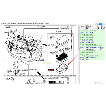 Tapa Inferior Porta Fusibles para Mazda 3 2004-2010 BK BP4K-66-767