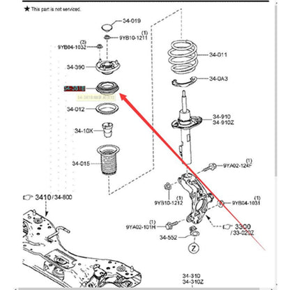 High Quality Front Shock Absorber Support Base Bearing for Mazda3 2019-2020 BP BELG-34-38X