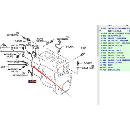 Sensor Posicion Cigueñal CPS Motor para Mazda 323F Protege 1.8 FP 2.0 FS Premacy 626 FSD7-18-221