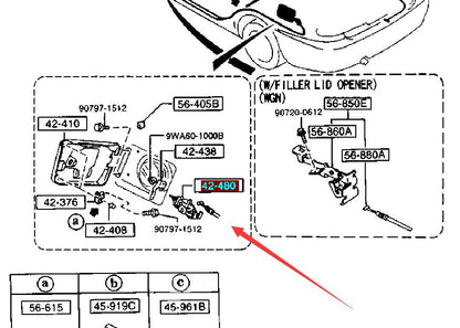 Fuel Cap Opening Latch Plate Lock for Mazda 323 Family BF 626 Mazda6 2002-2008 GG GY B218-56-890