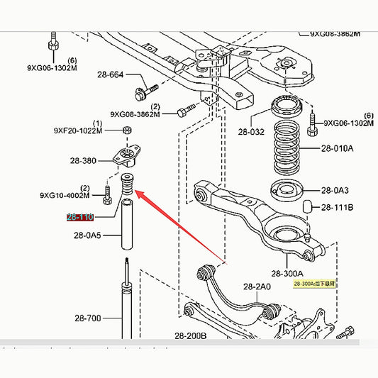 Rear Shock Absorber Support Rubber Base for Mazda3 2004-2012 BK BL Mazda5 Premacy 2007-2012 CR 28-111B