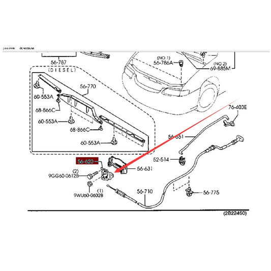 Chapa Actuador Apertura Capot para Mazda 323 Family Protege BJ 1998-2005 BL4C-56-620