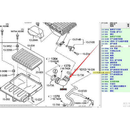 Ducto Manguera Conector Entrada Aire Motor Filtro para Mazda3 2004-2012 BK BL 1.6 Mazda2 1.3 1.5 ZJ01-13-221