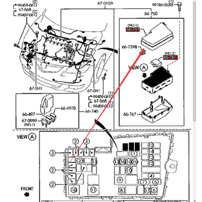 Upper Cover Lid Fuse Holder Box for Mazda3 2004-2008 BK BS1A-66-761