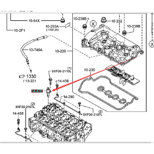 Valvula Control Presion Aceite VVT Calidad Original para Mazda CX3 CX5 CX9 Mazda3 2014-2019 Mazda6 2014-2019 Mazda2 PE01-14-420