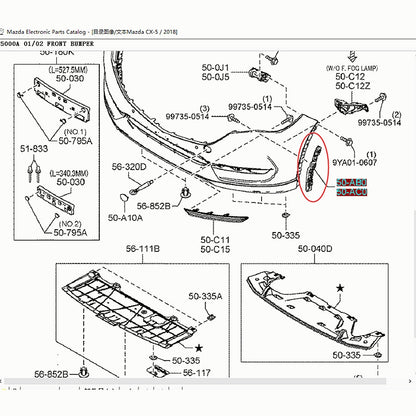 Mensula Soporte Parachoques Delantero Izquierdo Derecho para Mazda CX5 2017-2021 KF KD5H-50-153 / KD5H-50-163