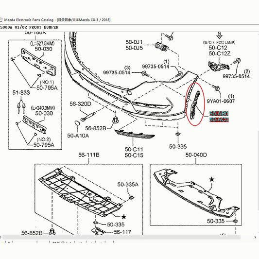 Mensula Soporte Parachoques Delantero Izquierdo Derecho para Mazda CX5 2017-2021 KF KD5H-50-153 / KD5H-50-163