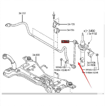 High Quality Front Stabilizer Bar Link Arms for Mazda3 2003-2012 Mazda5 2007-2011 Focus II III 2004-2012 3M51-3B438-AA