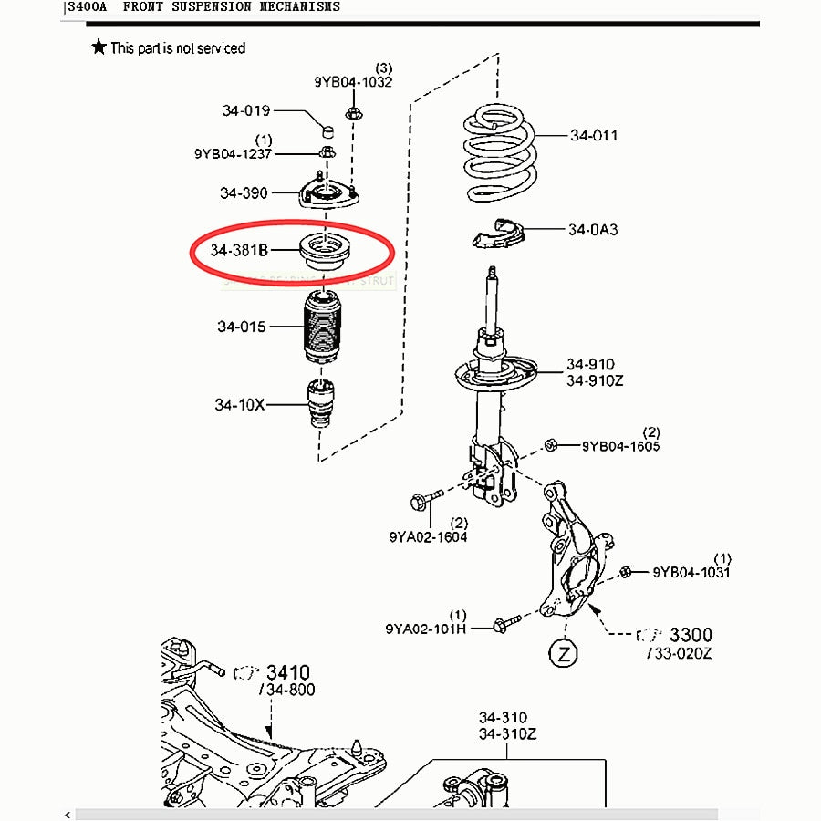 High Quality Front Shock Absorber Base Bearing for Mazda3 2013-2016 BM Mazda6 2013-2016 GJ CX5 2012-2015 CX3 KD35-34-38XA