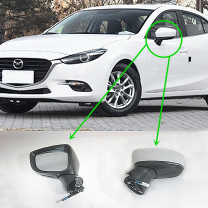 Retrovisor Izquierdo Derecho Plegable con Calefactor Con Punto Ciego con Lampara para Mazda3 2016-2019 BN Axela BAPL-69-12Z / BAPL-69-18Z