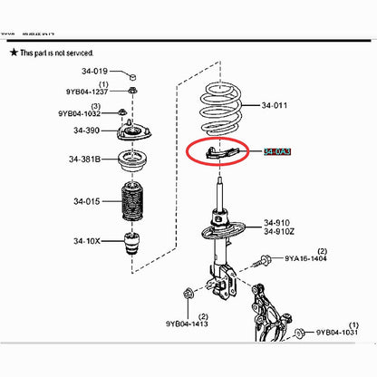 Goma Base Soporte Amortiguador Delantero Izquierdo Derecho para Mazda2 2014-2019 Mazda3 2014-2018 BM BN BJS7-34-0A3