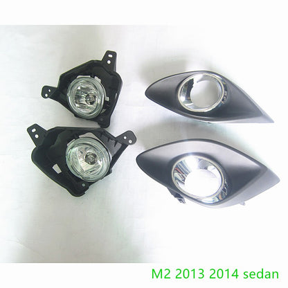 Fog Lights Set with Chrome Ring for Mazda2 2012-2014 sedan 51-680 / 51-690