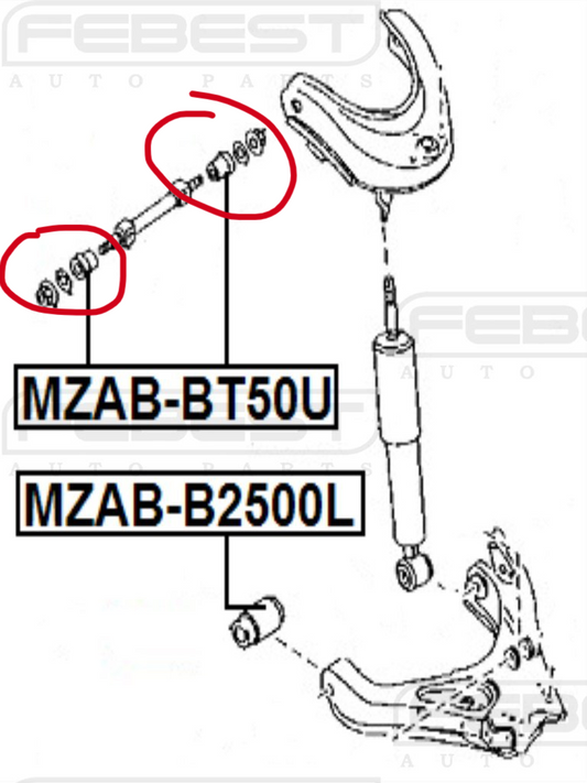 Buje Bandeja Superior Izquierda Derecha Alta Calidad para Mazda BT50 2006-2008 UR56-34-470